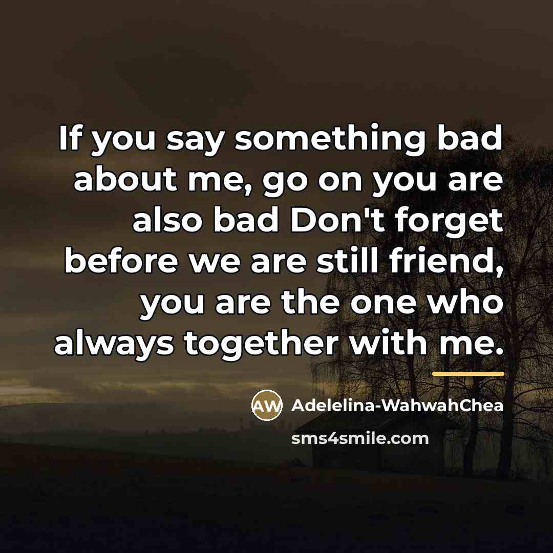 “If you say something bad about me, go on you…” quote by Adelelina-WahwahChea
