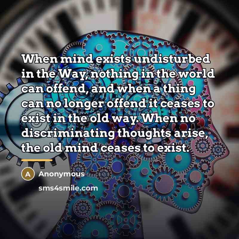 “When mind exists undisturbed in the Way, nothing in the…” quote by Anonymous