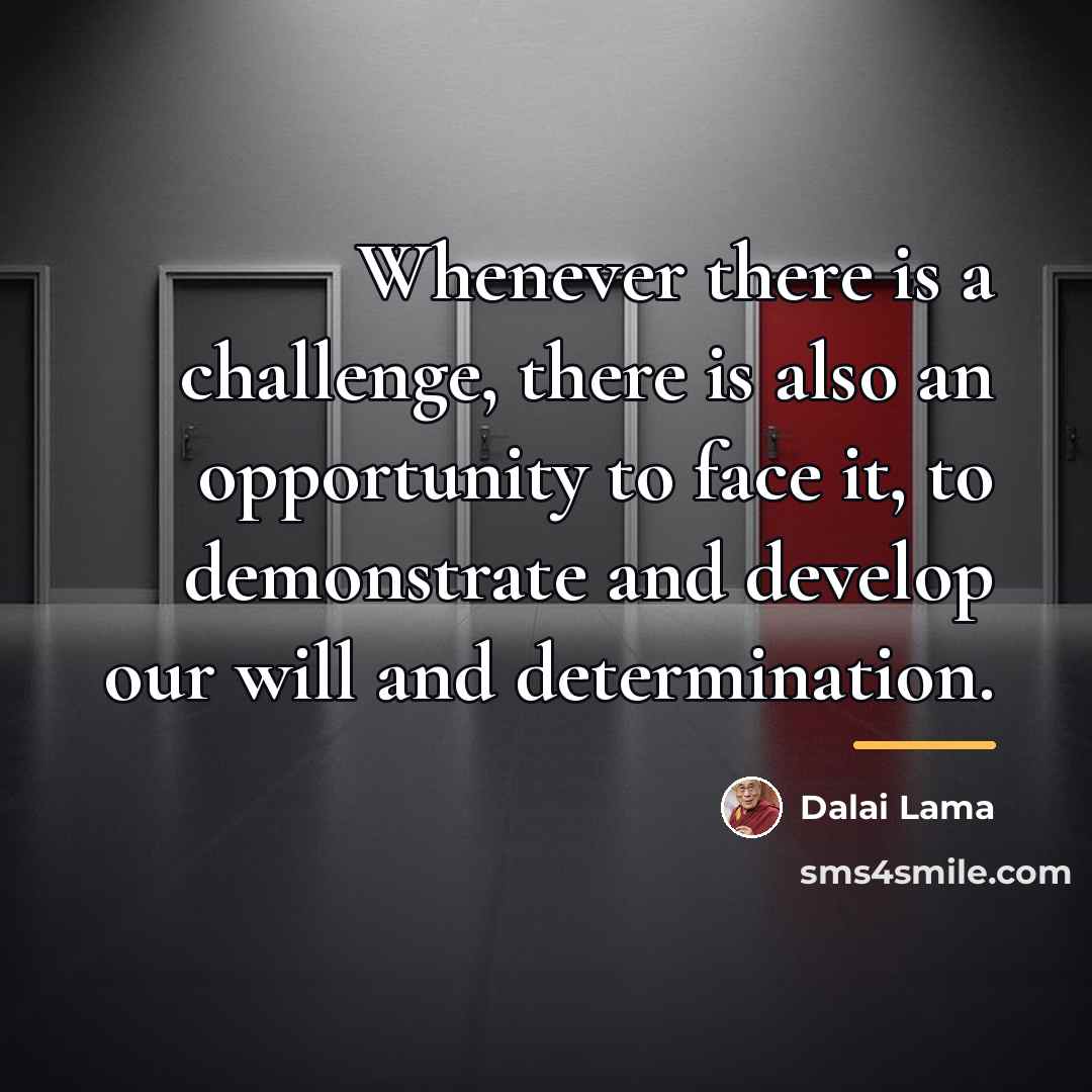 “Whenever there is a challenge, there is also an opportunity…” quote by Dalai Lama
