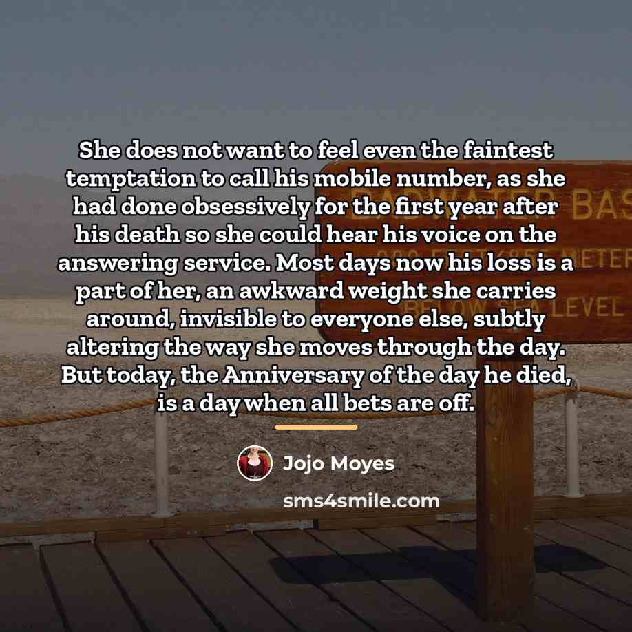 “She does not want to feel even the faintest temptation…” quote by Jojo Moyes