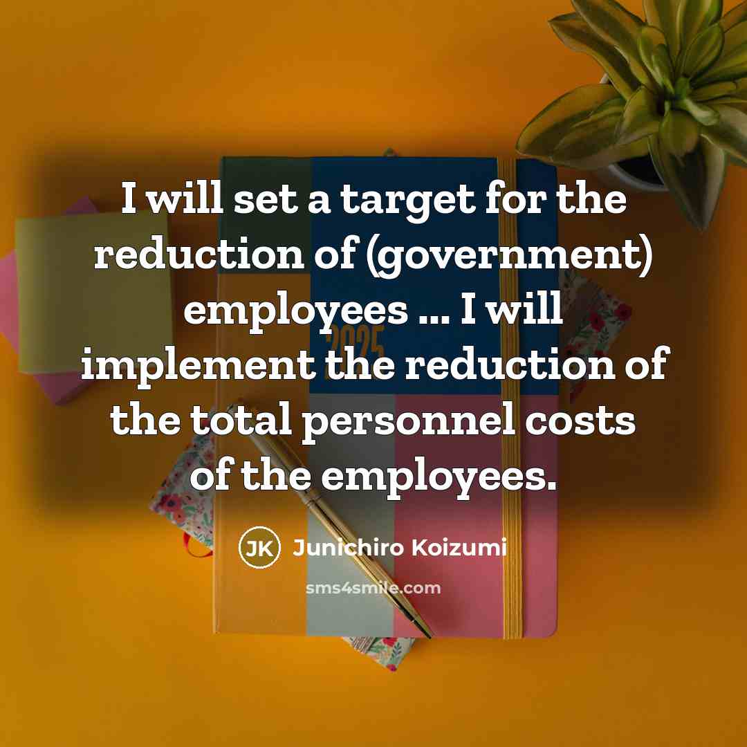 “I will set a target for the reduction of (government)…” quote by Junichiro Koizumi