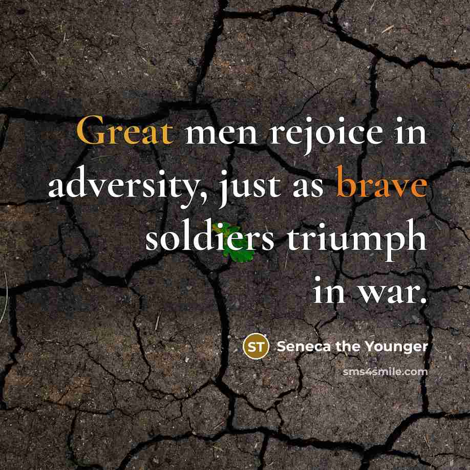 “Great men rejoice in adversity, just as brave soldiers triumph…” quote by Seneca the Younger