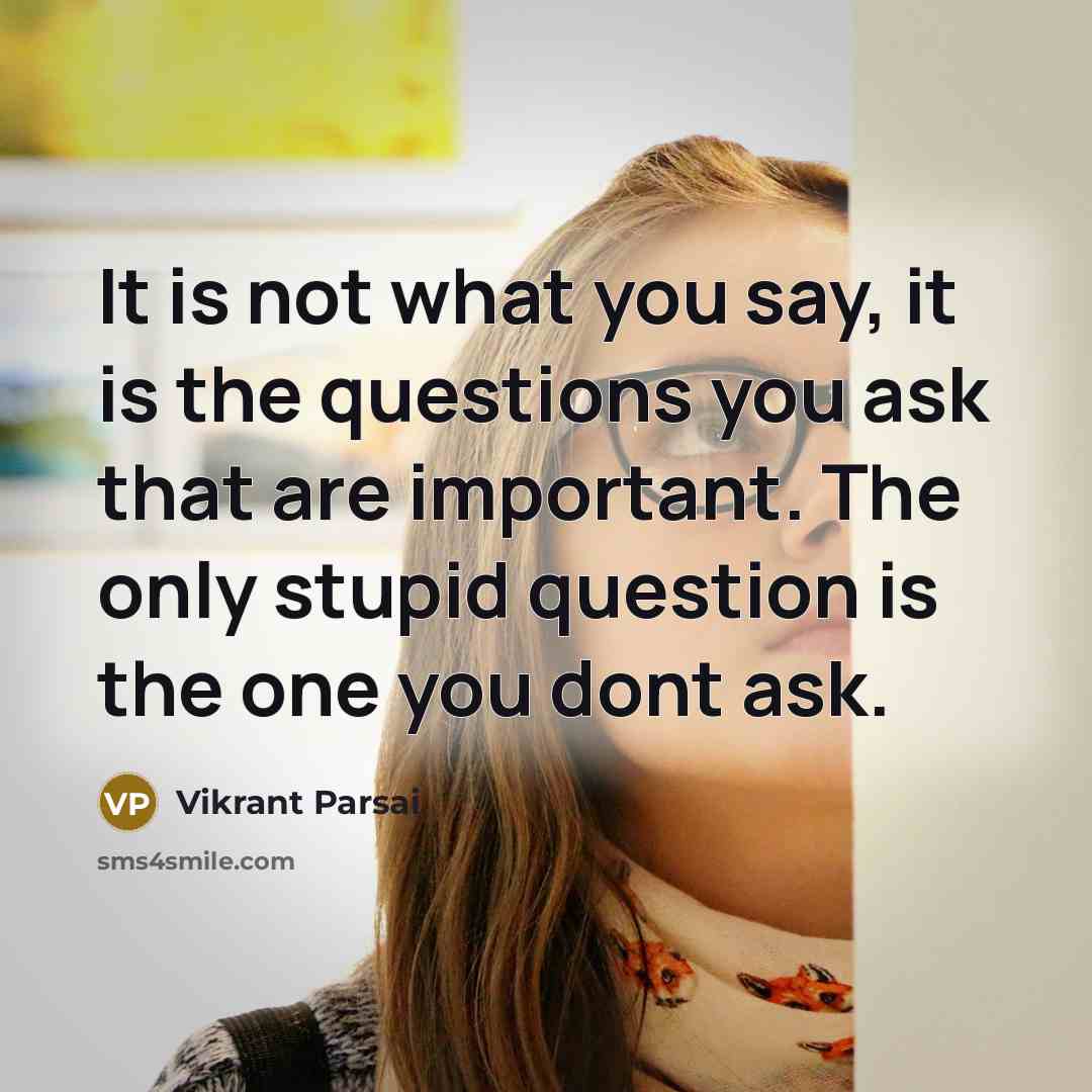 “It is not what you say, it is the questions…” quote by Vikrant Parsai
