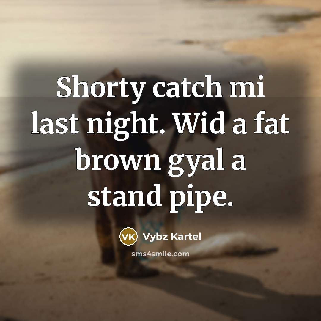 “Shorty catch mi last night. Wid a fat brown gyal…” quote by Vybz Kartel
