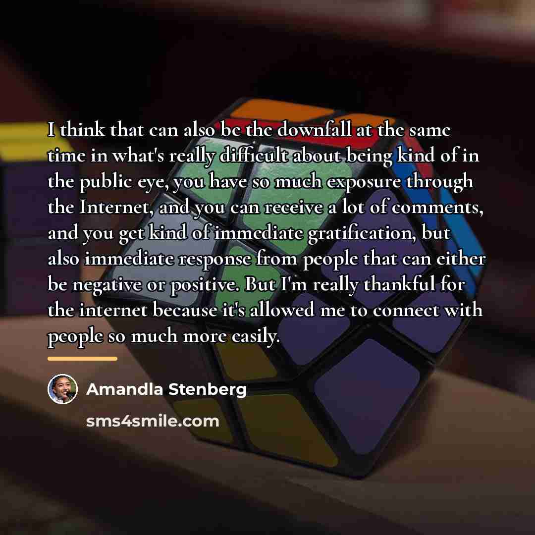 “I think that can also be the downfall at the…” quote by Amandla Stenberg