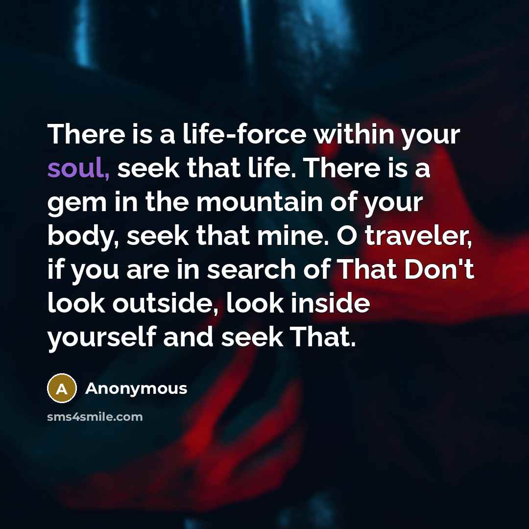 “There is a life-force within your soul, seek that life.…” quote by Anonymous