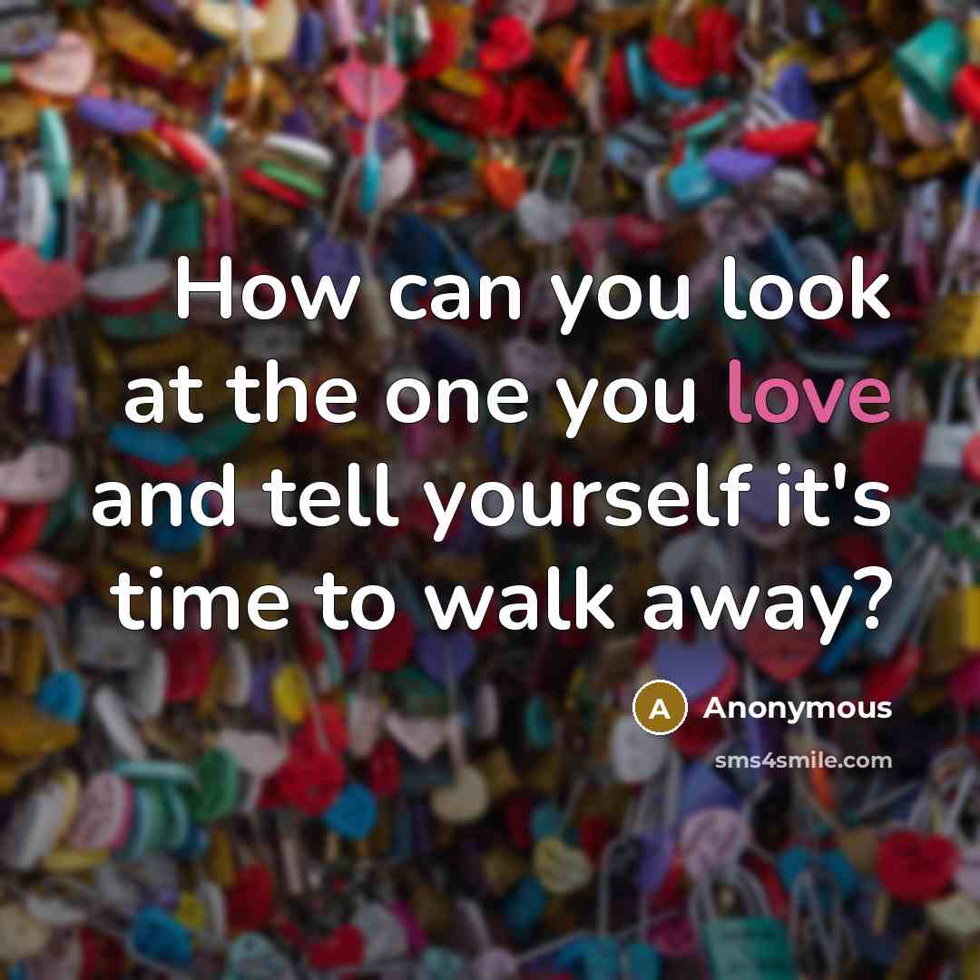 “How can you look at the one you love and…” quote by Anonymous