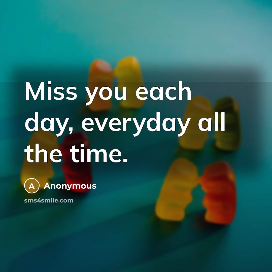 “Miss you each day, everyday all the time.…” quote by Anonymous