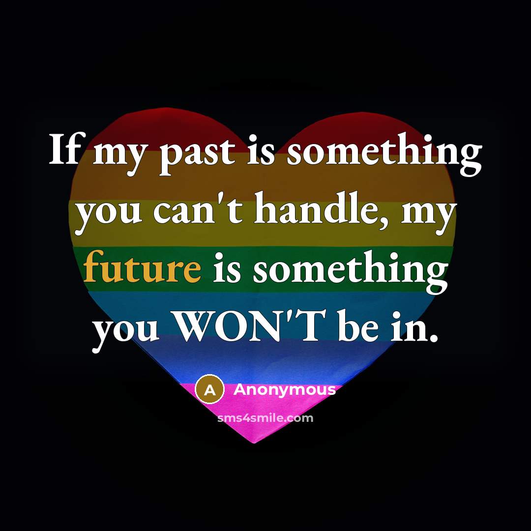 “If my past is something you can't handle, my future…” quote by Anonymous
