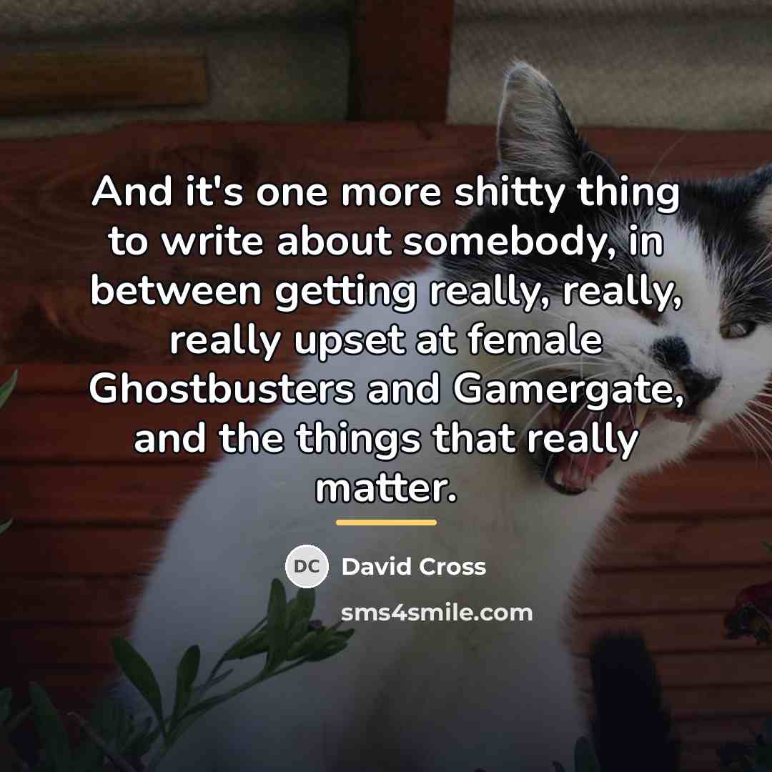 “And it's one more shitty thing to write about somebody,…” quote by David Cross