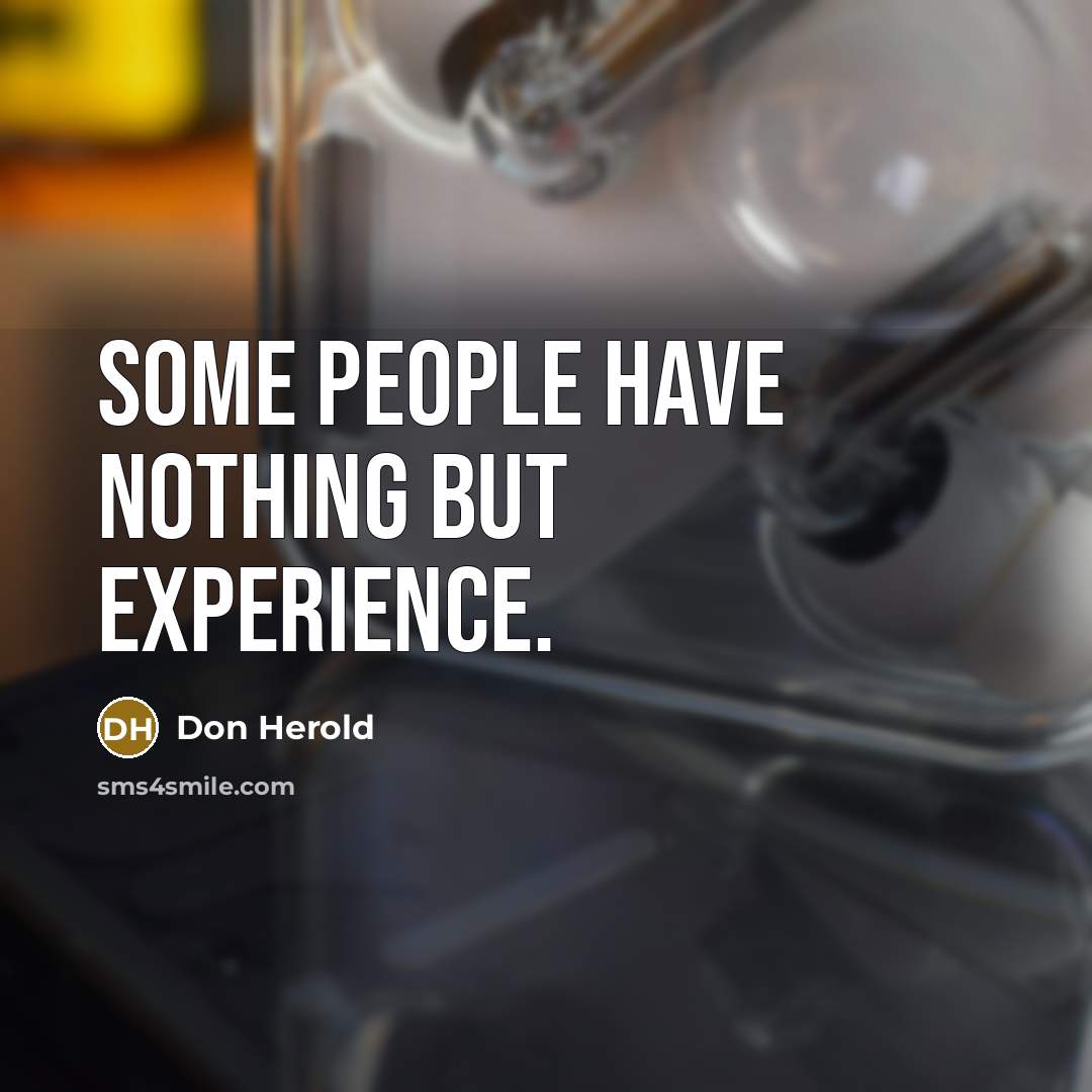 “Some people have nothing but experience.…” quote by Don Herold