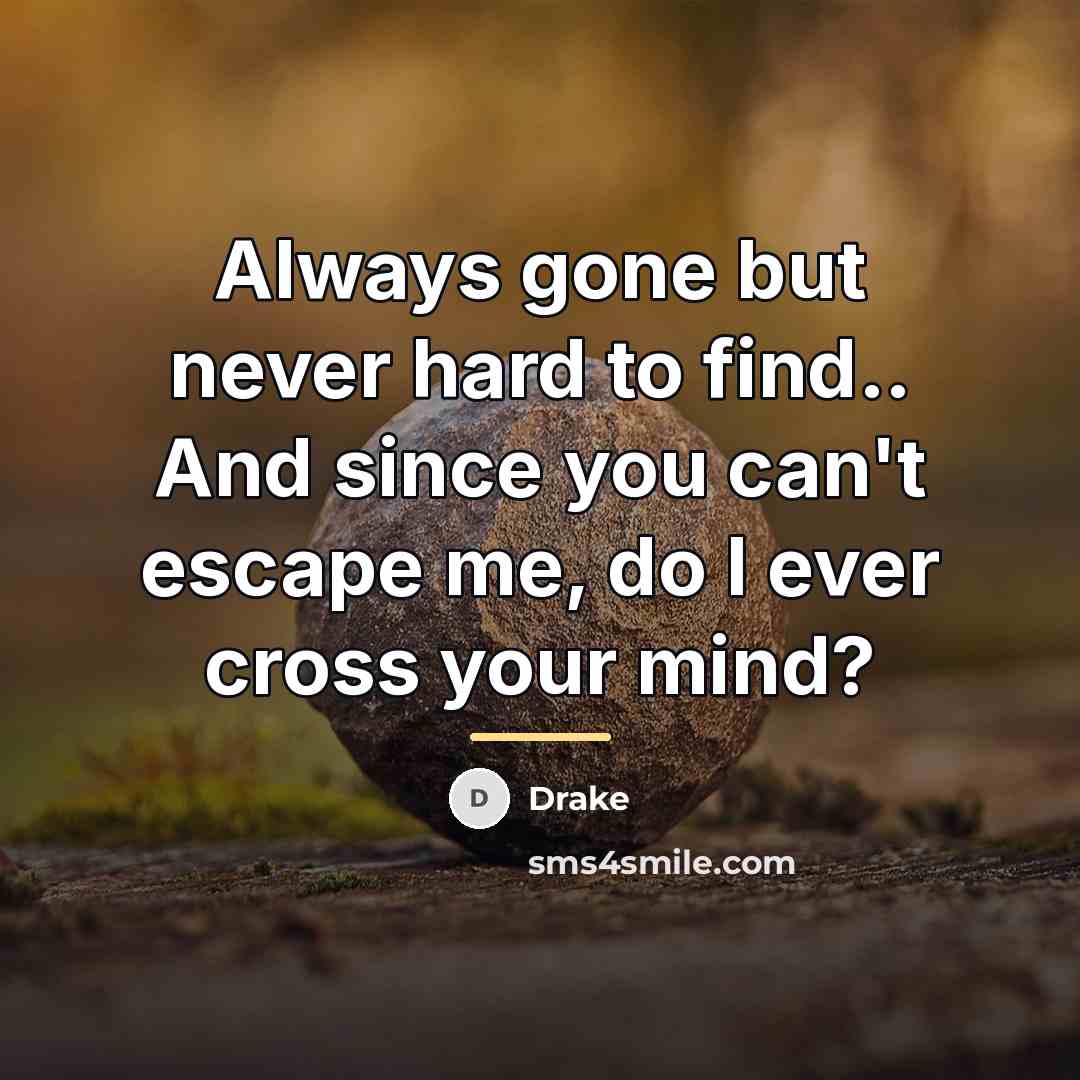 “Always gone but never hard to find.. And since you…” quote by Drake