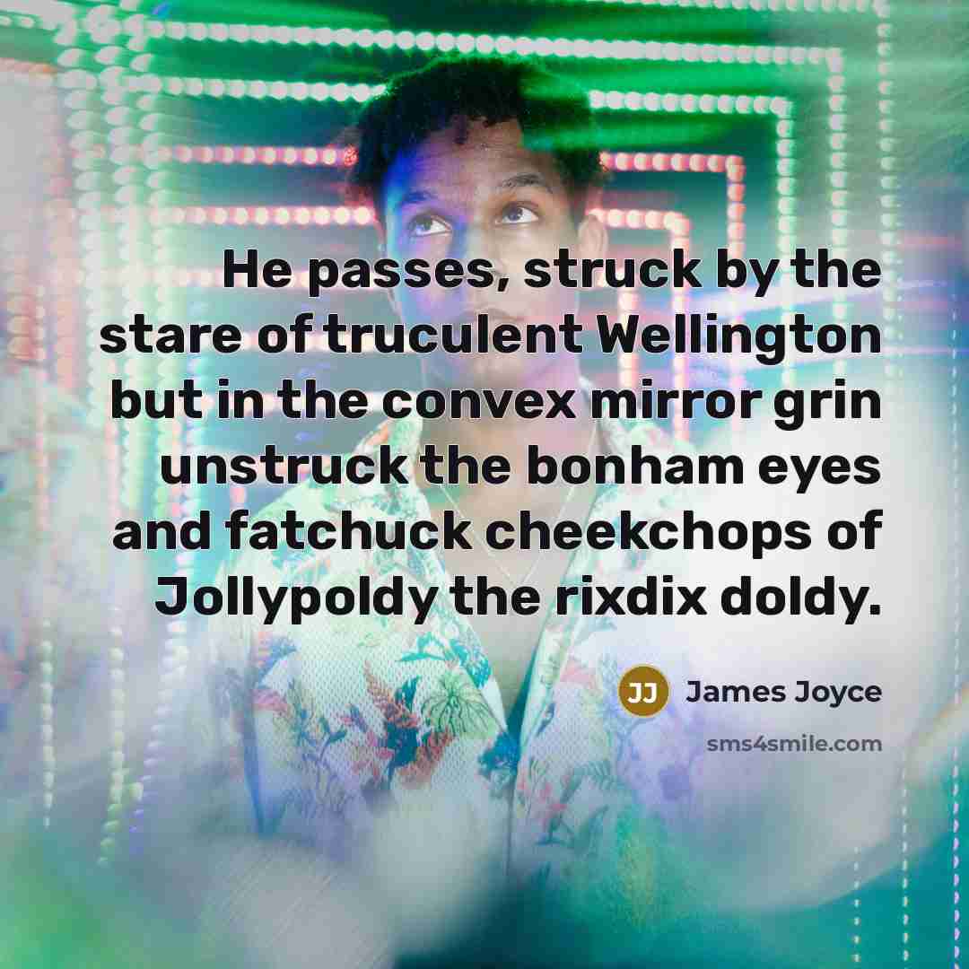 “He passes, struck by the stare of truculent Wellington but…” quote by James Joyce