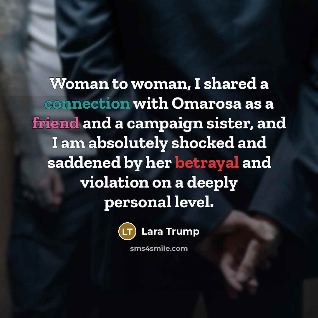 “Woman to woman, I shared a connection with Omarosa as…” quote by Lara Trump