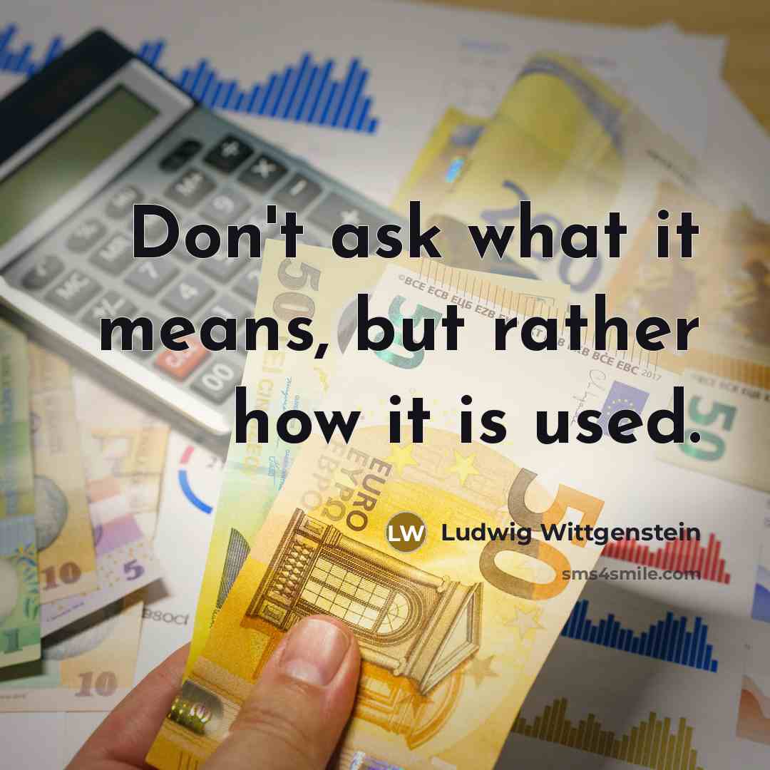 “Don't ask what it means, but rather how it is…” quote by Ludwig Wittgenstein
