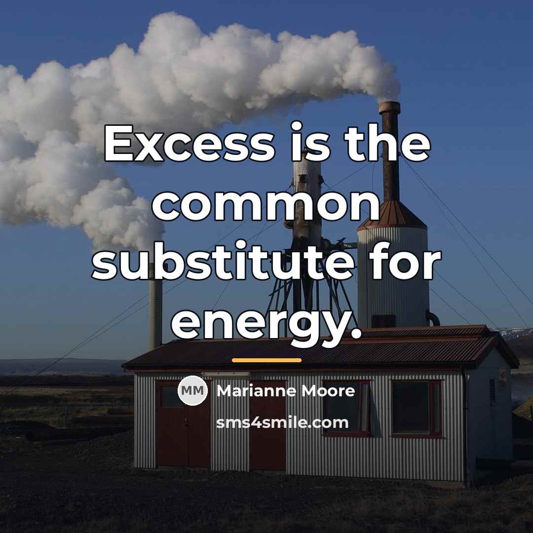 “Excess is the common substitute for energy.…” quote by Marianne Moore