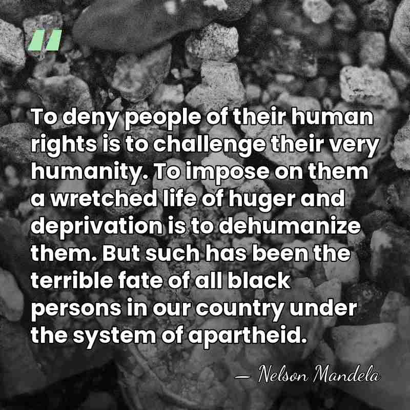 To deny people of their human rights is to challenge their very&hellip; - Nelson Mandela