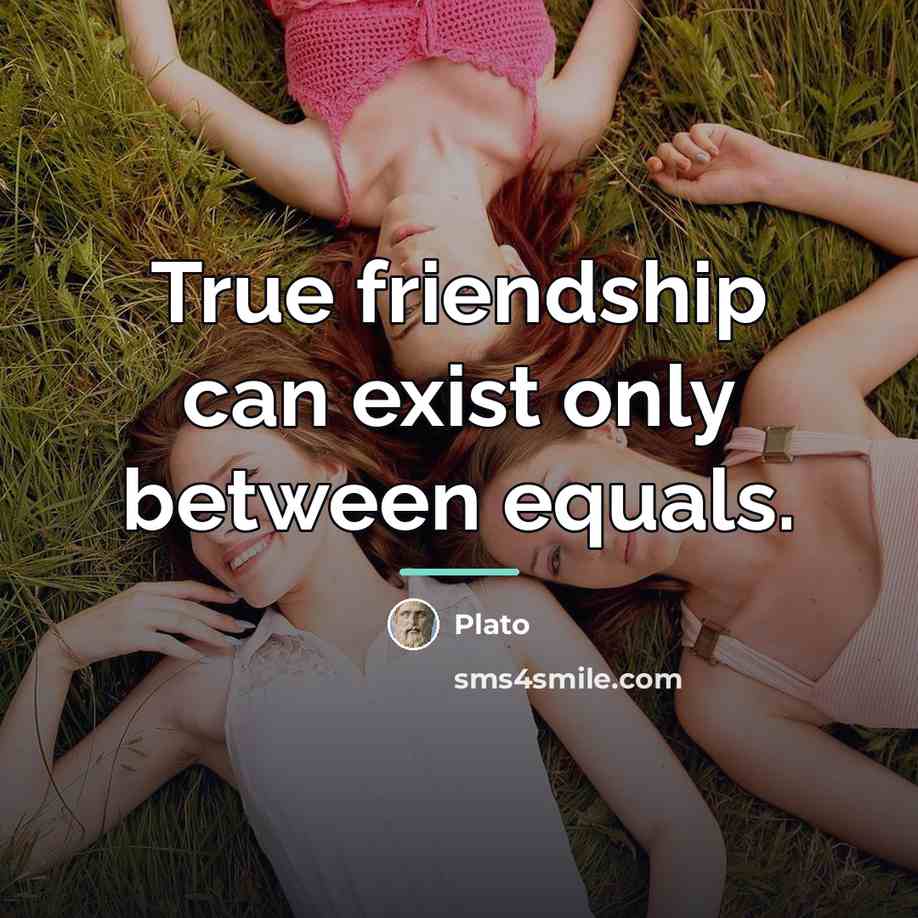 “True friendship can exist only between equals.…” quote by Plato