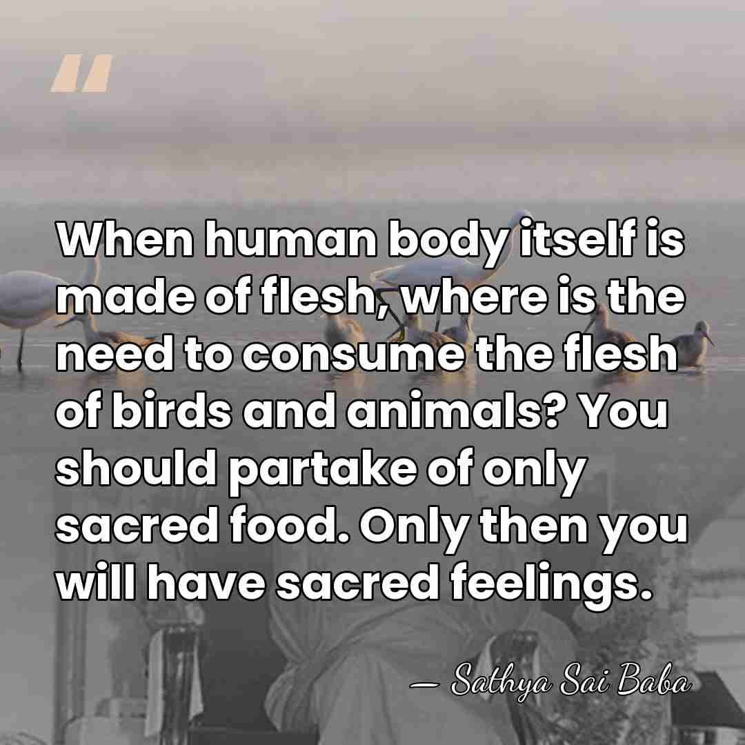 When human body itself is made of flesh, where is the need&hellip; - Sathya Sai Baba