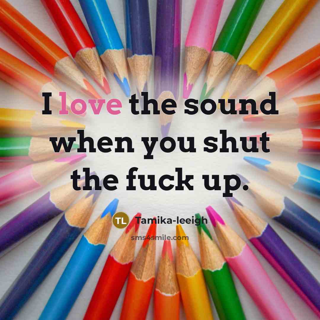 “I love the sound when you shut the fuck up.” quote by Tamika-leeigh