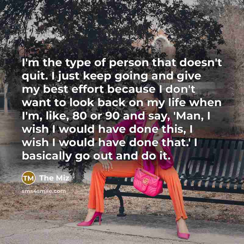 “I'm the type of person that doesn't quit. I just…” quote by The Miz