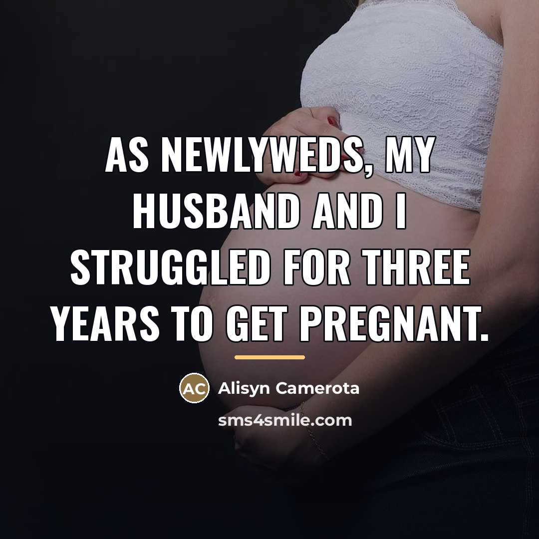 “As newlyweds, my husband and I struggled for three years…” quote by Alisyn Camerota