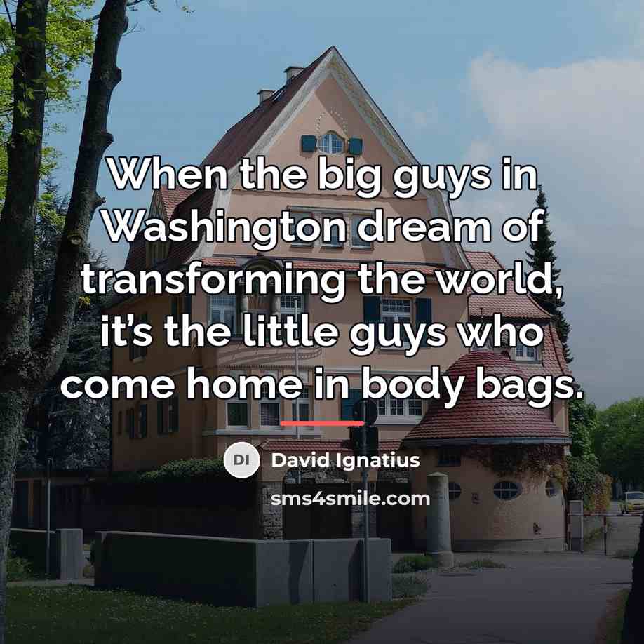 “When the big guys in Washington dream of transforming the…” quote by David Ignatius