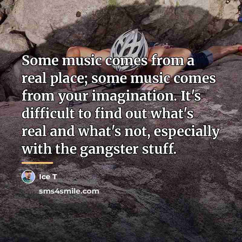 “Some music comes from a real place; some music comes…” quote by Ice T