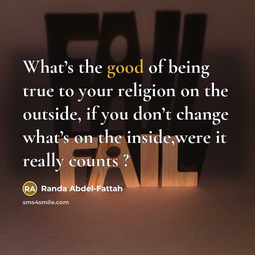 “What’s the good of being true to your religion on…” quote by Randa Abdel-Fattah