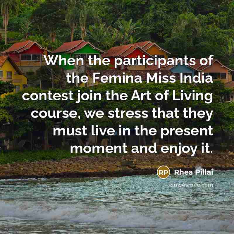 “When the participants of the Femina Miss India contest join…” quote by Rhea Pillai