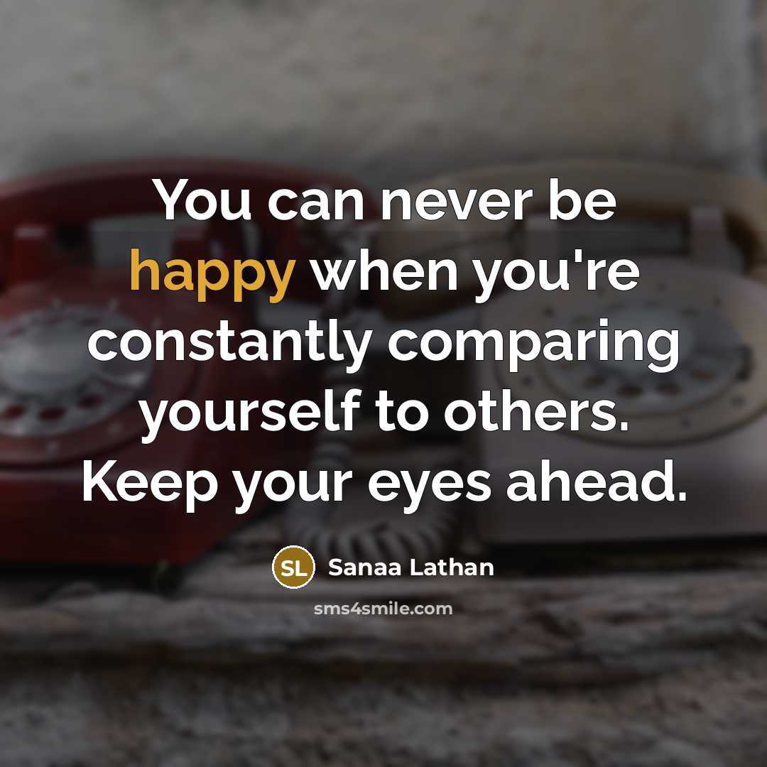 “You can never be happy when you're constantly comparing yourself…” quote by Sanaa Lathan