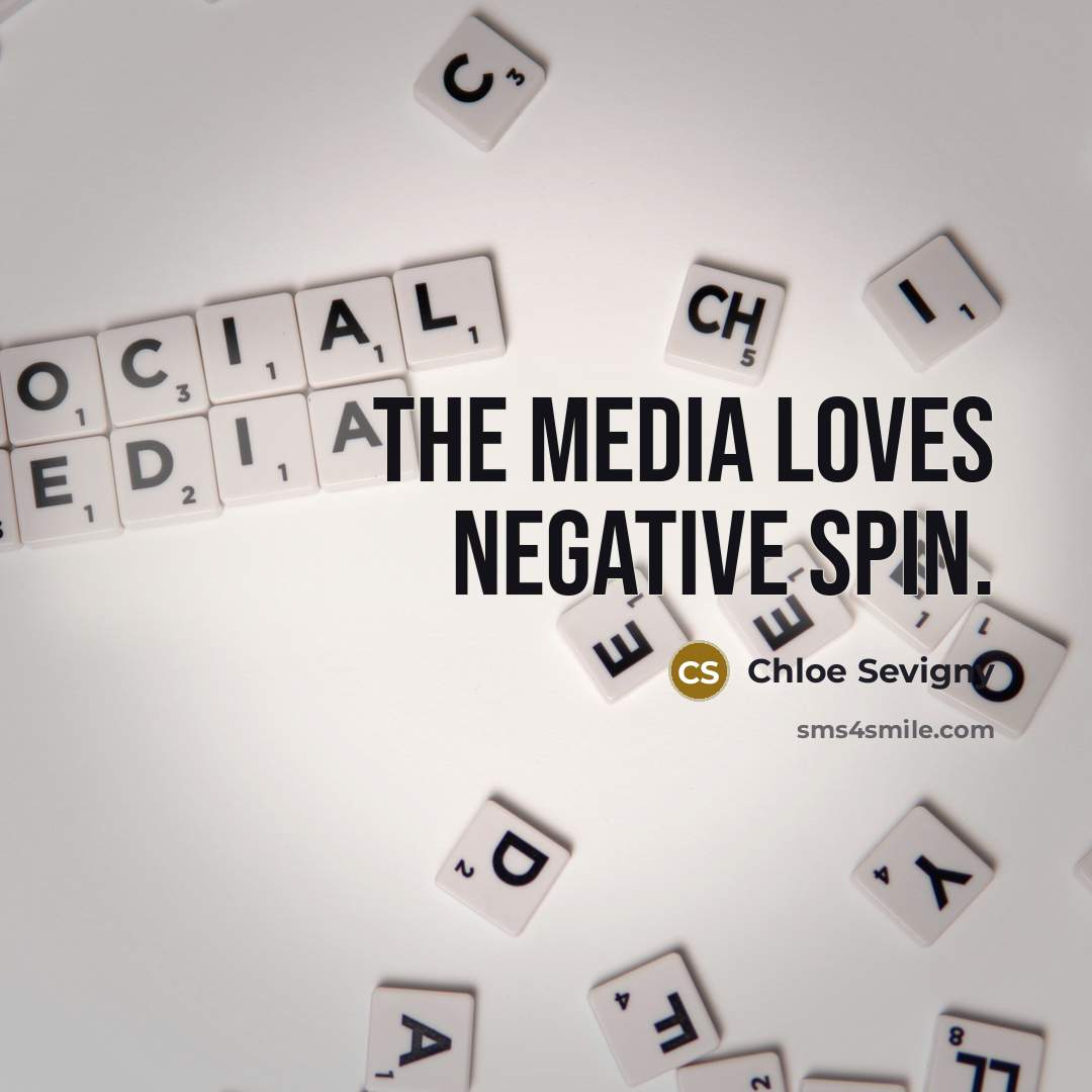 “The media loves negative spin.…” quote by Chloe Sevigny