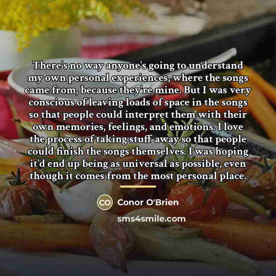 “There's no way anyone's going to understand my own personal…” quote by Conor O'Brien