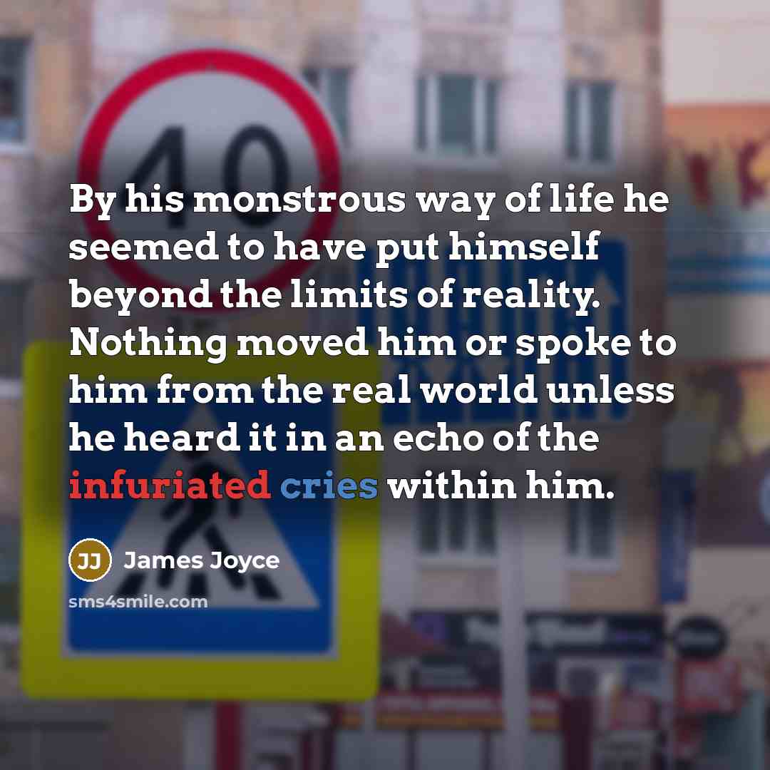 “By his monstrous way of life he seemed to have…” quote by James Joyce