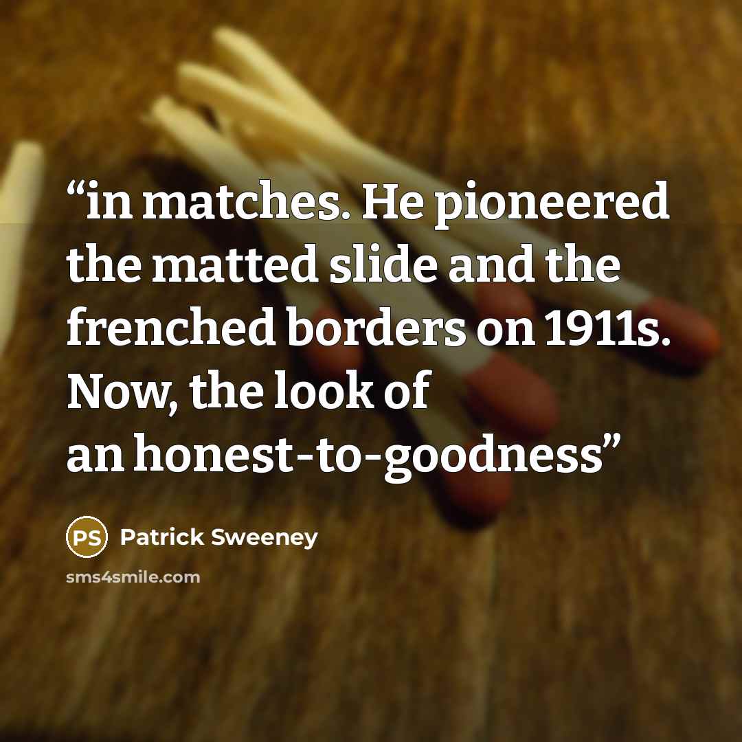 “in matches. He pioneered the matted slide and the frenched borders on 1911s. Now, the look of an honest-to-goodness” quote by Patrick Sweeney