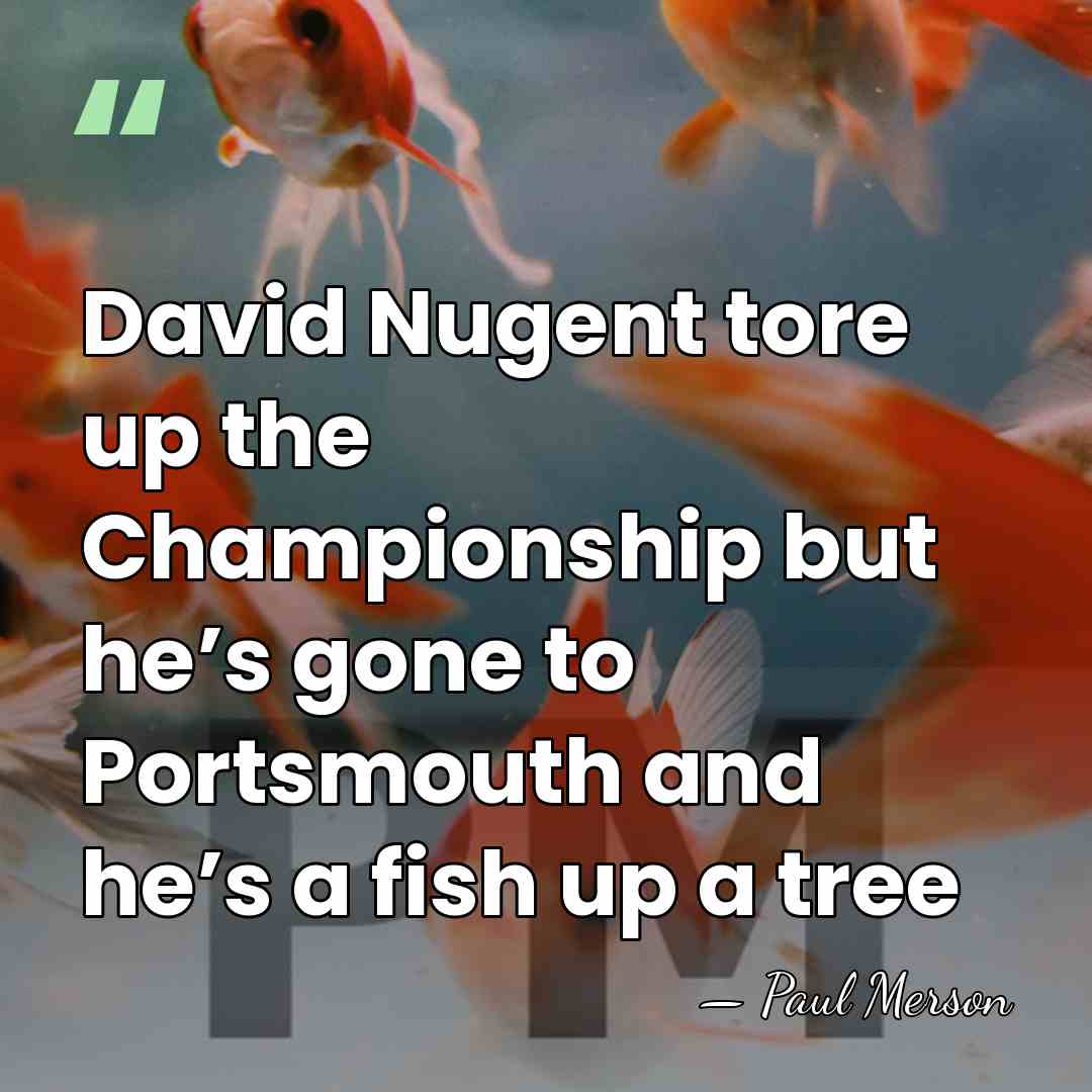 David Nugent tore up the Championship but he’s gone to Portsmouth and&hellip; - Paul Merson