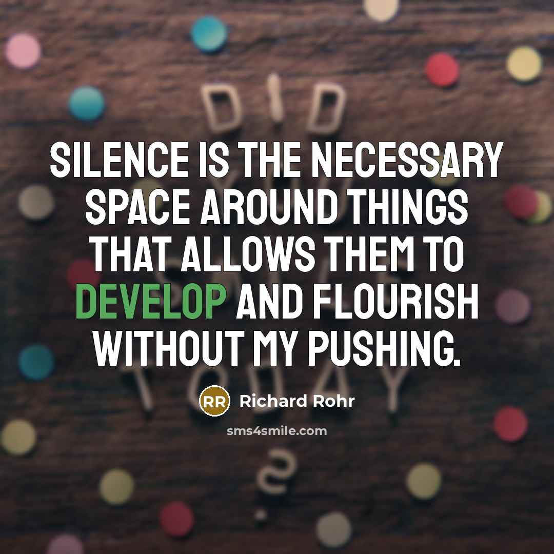 “Silence is the necessary space around things that allows them…” quote by Richard Rohr