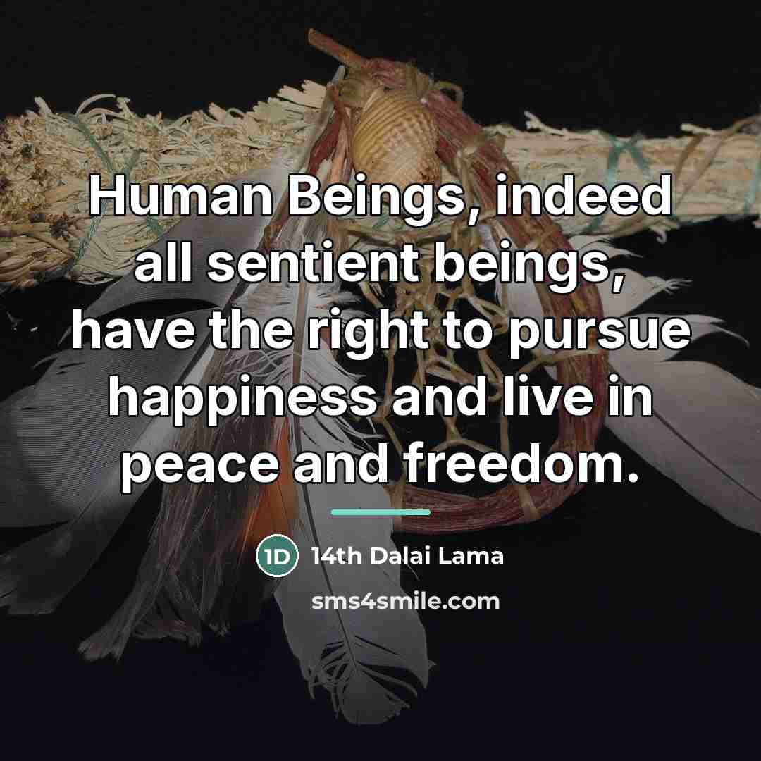 “Human Beings, indeed all sentient beings, have the right to…” quote by 14th Dalai Lama