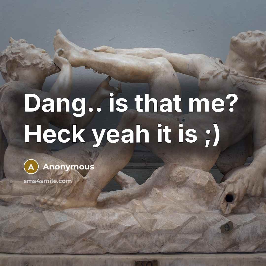 “Dang.. is that me? Heck yeah it is ;)” quote by Anonymous