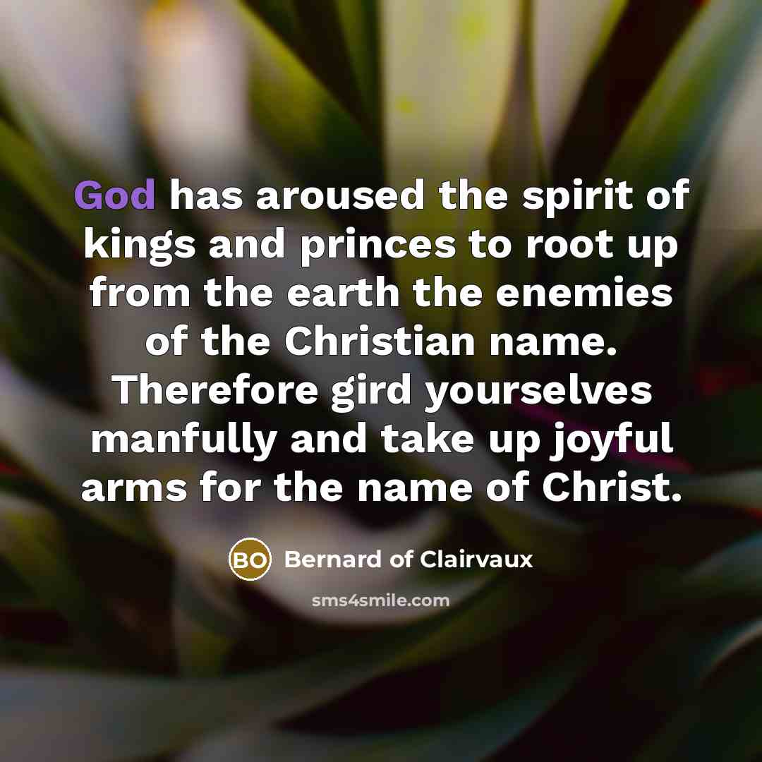 “God has aroused the spirit of kings and princes to…” quote by Bernard of Clairvaux