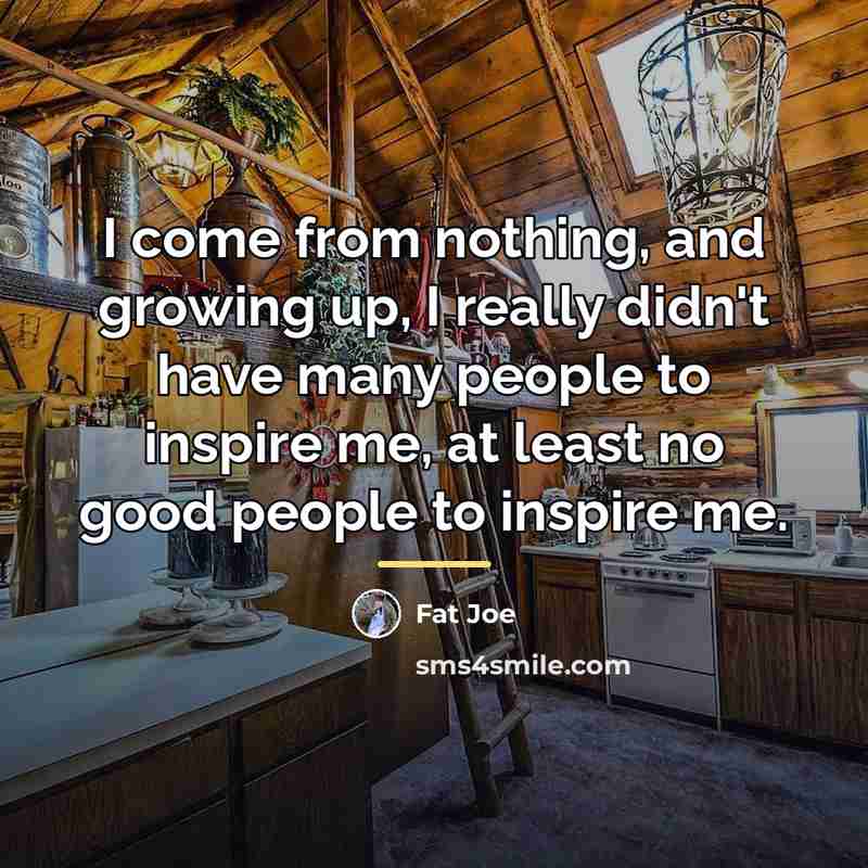 “I come from nothing, and growing up, I really didn't…” quote by Fat Joe