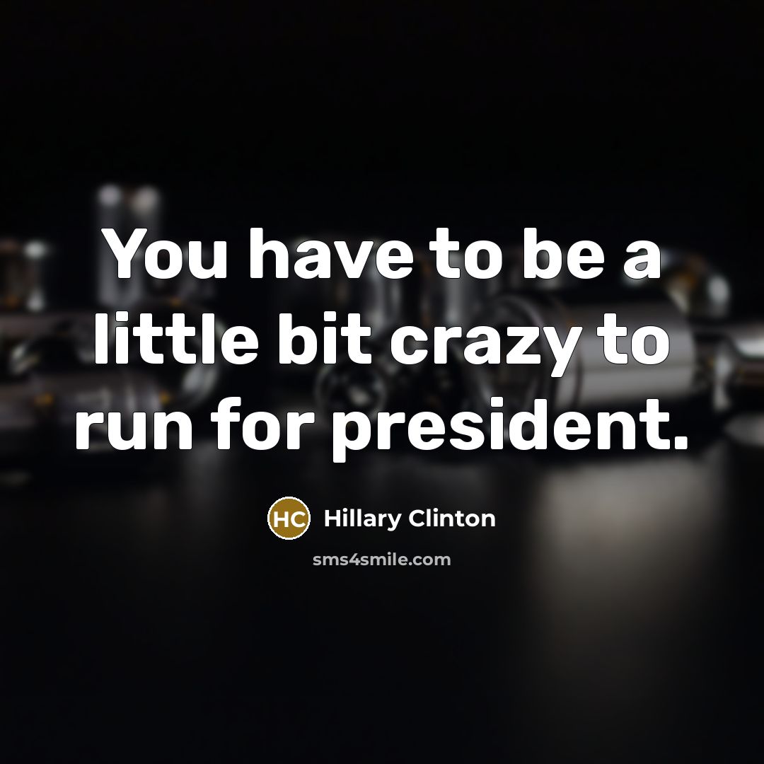 “You have to be a little bit crazy to run…” quote by Hillary Clinton