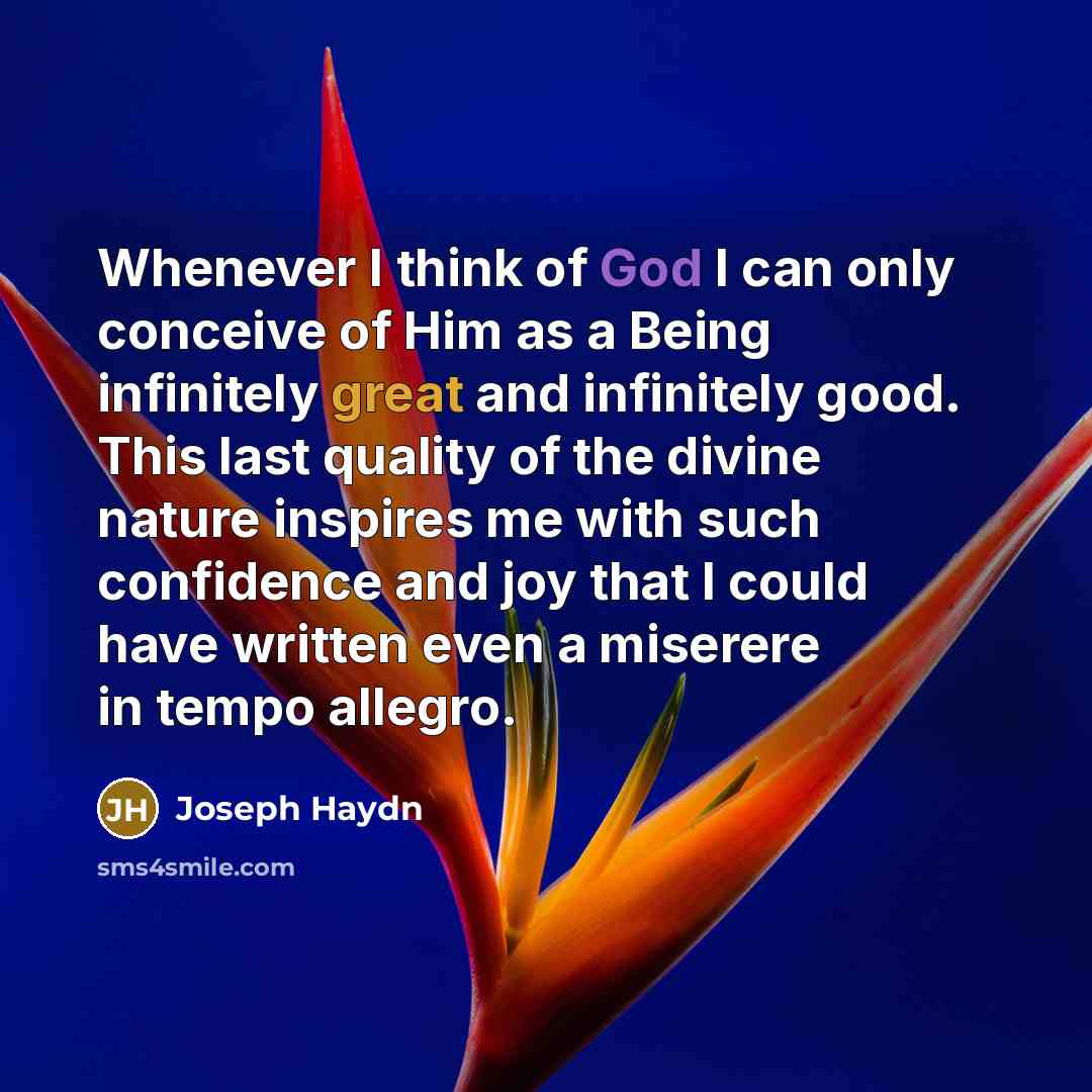 “Whenever I think of God I can only conceive of…” quote by Joseph Haydn