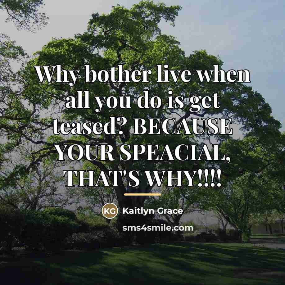 “Why bother live when all you do is get teased?…” quote by Kaitlyn Grace