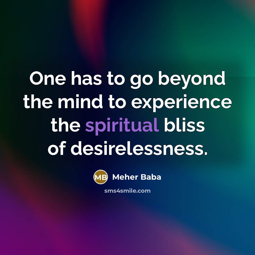 “One has to go beyond the mind to experience the…” quote by Meher Baba