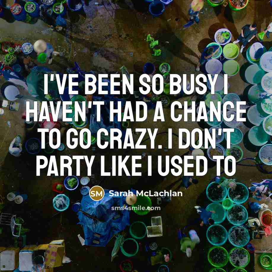 “I've been so busy I haven't had a chance to…” quote by Sarah McLachlan