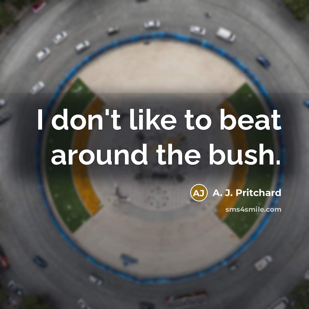 “I don't like to beat around the bush.…” quote by A. J. Pritchard
