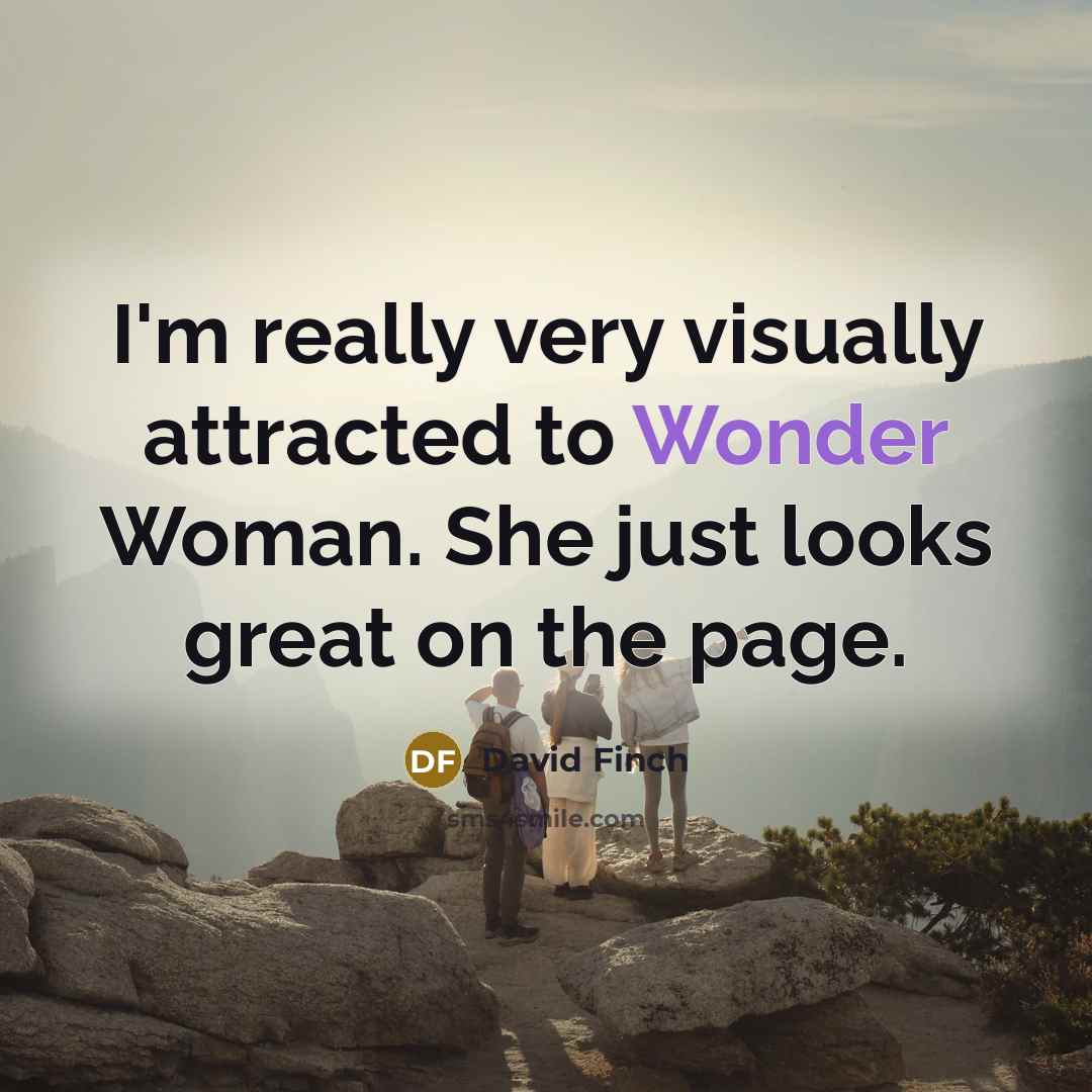 “I'm really very visually attracted to Wonder Woman. She just…” quote by David Finch