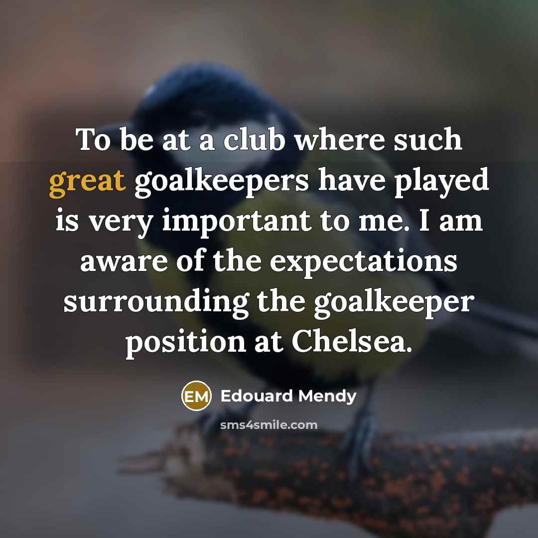 “To be at a club where such great goalkeepers have…” quote by Edouard Mendy