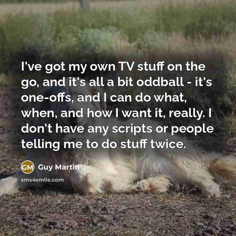 “I've got my own TV stuff on the go, and…” quote by Guy Martin